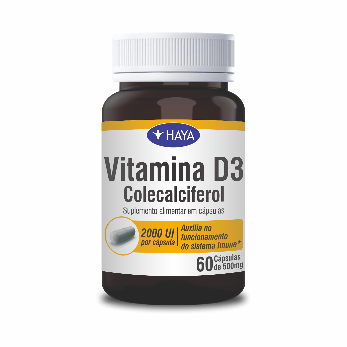 Vitamina D3 - Colecalciferol - 2000UI p/ cápsula - 60 Cápsulas